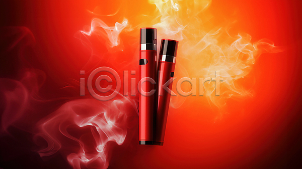 사람없음 JPG 편집이미지 담배연기 빨간색 연기 전자담배 흡연