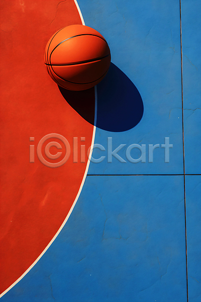 사람없음 JPG 편집이미지 농구공 농구장 백그라운드 빨간색 파란색