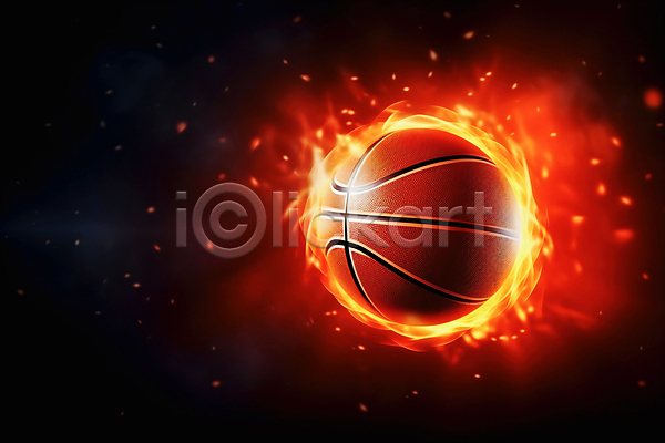 사람없음 JPG 편집이미지 농구공 백그라운드 불꽃(불) 빨간색