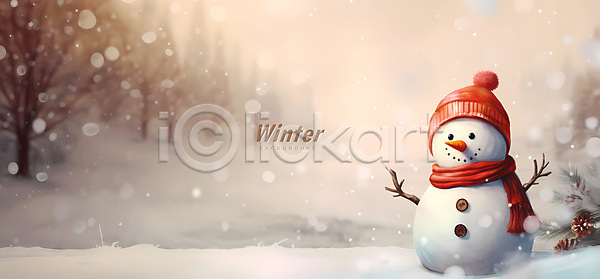 사람없음 PSD 편집이미지 겨울 겨울배경 나무 눈내림 눈덮임 눈사람 백그라운드 베이지색 설원 스노우맨