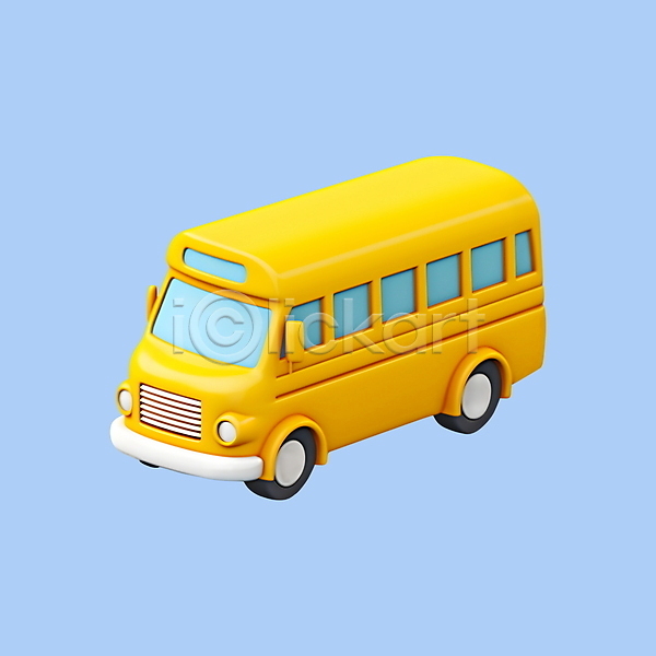 사람없음 3D 3D아이콘 PSD 아이콘 교육 노란색 버스 스쿨버스