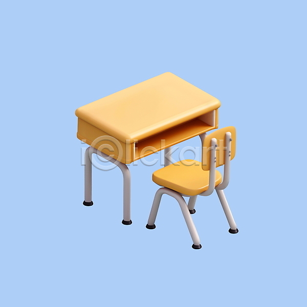 사람없음 3D 3D아이콘 PSD 아이콘 교육 의자 책상