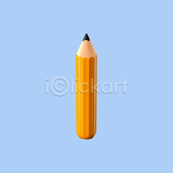 사람없음 3D 3D아이콘 PSD 아이콘 교육 노란색 연필 학용품