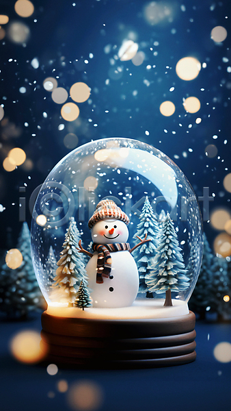 사람없음 JPG 편집이미지 겨울 나무 눈(날씨) 눈내림 눈사람 보케 스노글로브 크리스마스