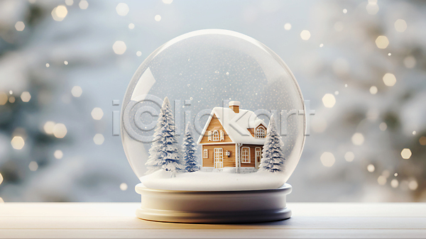 사람없음 JPG 편집이미지 겨울 나무 눈(날씨) 보케 스노글로브 주택 크리스마스