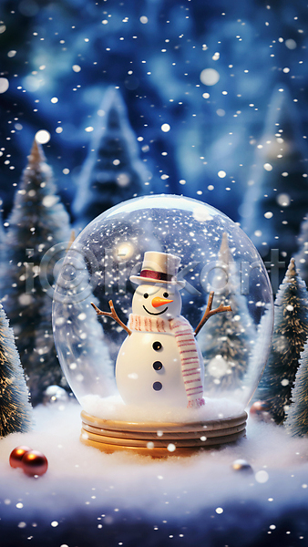 사람없음 JPG 편집이미지 겨울 나무 눈(날씨) 눈내림 눈사람 보케 스노글로브 크리스마스 크리스마스트리