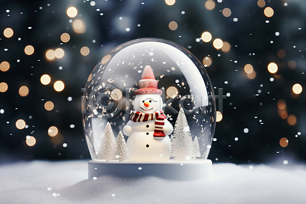 사람없음 JPG 편집이미지 겨울 나무 눈(날씨) 눈내림 눈사람 보케 스노글로브 크리스마스