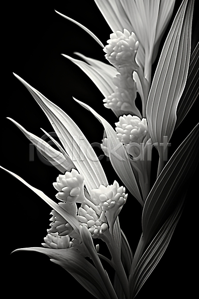 사람없음 JPG 근접촬영 편집이미지 흑백 꽃 식물 잎 질감 표면