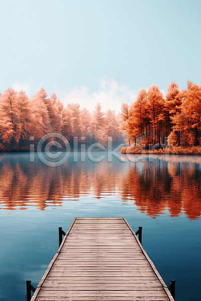 사람없음 JPG 디지털합성 편집이미지 가을(계절) 나무 물 반사 산 숲 자연 풍경(경치) 호수