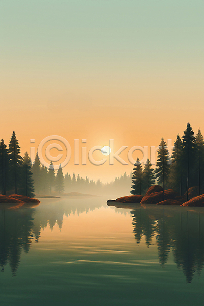 사람없음 JPG 디지털합성 편집이미지 나무 물 반사 산 숲 자연 풍경(경치) 호수