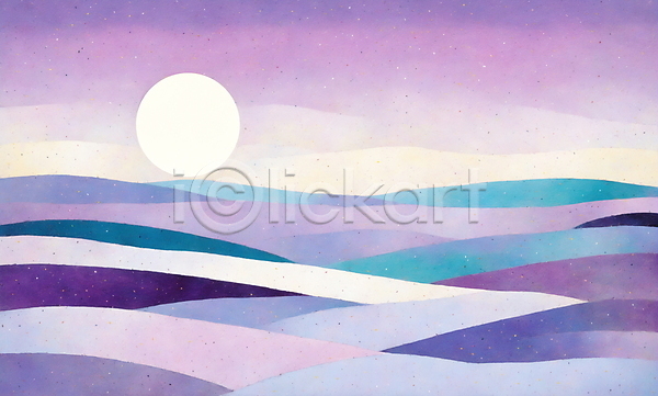 사람없음 JPG 일러스트 백그라운드 보라색 산 일출 자연 초원(자연) 태양 하늘