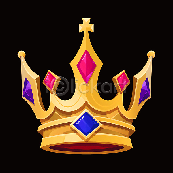 사람없음 PSD 아이콘 UI 게임 다이아몬드 보물 보석 오브젝트 왕관 장식 판타지 황금