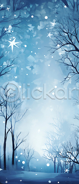 사람없음 JPG 일러스트 겨울 겨울풍경 길 나무 눈(날씨) 밤하늘 백그라운드 설원 파란색