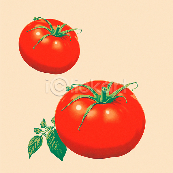 사람없음 PSD 일러스트 빨간색 식재료 잎 토마토
