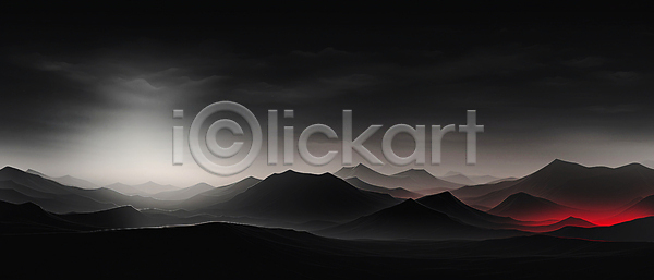 사람없음 JPG 편집이미지 검은색 구름(자연) 백그라운드 빛 빨간색 산 산등성이 안개 야간 어둠 풍경(경치)