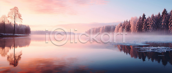 사람없음 JPG 디지털합성 편집이미지 겨울 구름(자연) 나무 반사 설산 자연 하늘 호수
