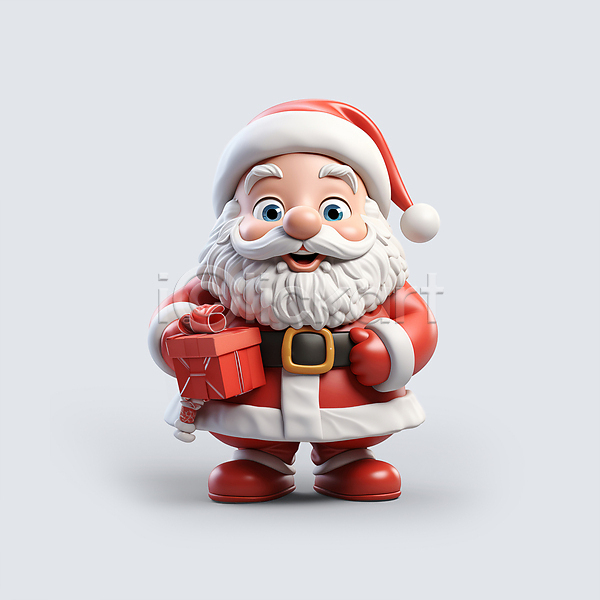 남자 노년 노인남자한명만 한명 JPG 디지털합성 편집이미지 3D캐릭터 들기 랜턴 빨간색 빨간코 산타캐릭터 산타클로스 서기 선물상자 전신 크리스마스 편집소스