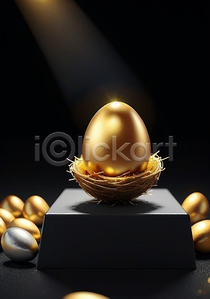 행운 사람없음 JPG 편집이미지 계란 금색 단상 당첨 둥지 이벤트 황금 황금알