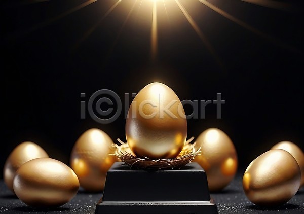 행운 사람없음 JPG 편집이미지 계란 금색 단상 당첨 둥지 빛 이벤트 황금 황금알