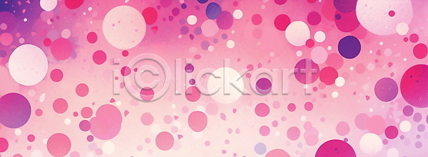 사람없음 JPG 일러스트 백그라운드 분홍색 수채화(물감) 원형 추상