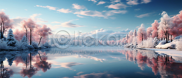 분위기 사람없음 JPG 편집이미지 겨울 나무 눈(날씨) 자연 풍경(경치) 하늘 호수