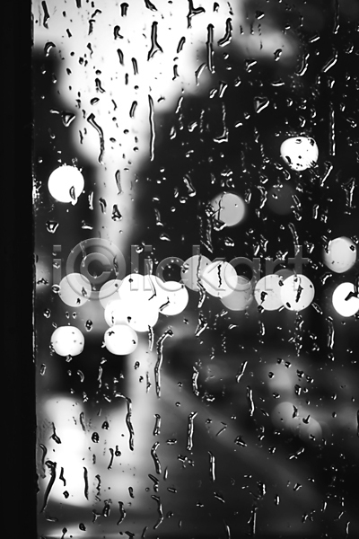 사람없음 JPG 편집이미지 흑백 검은색 보케 블러효과 비(날씨) 빗물 여름(계절) 장마
