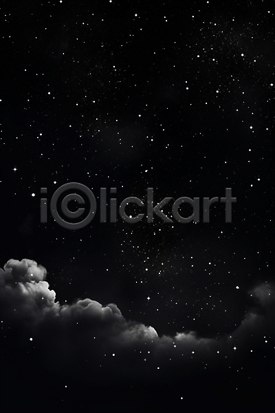 사람없음 JPG 편집이미지 흑백 검은색 구름(자연) 밤하늘 백그라운드 별 야간 자연