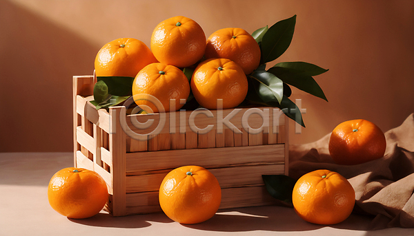사람없음 JPG 편집이미지 가득함 겨울 귤 담기 상자 오렌지 잎 주황색