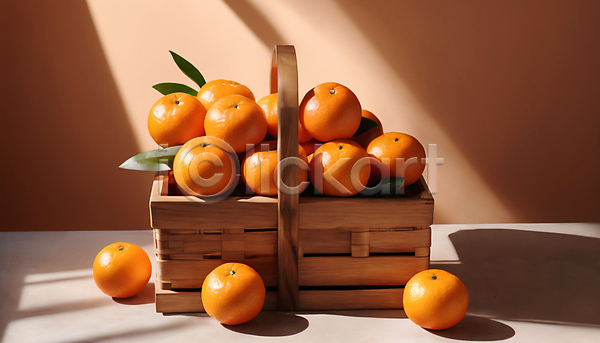 사람없음 JPG 편집이미지 가득함 겨울 귤 담기 상자 오렌지 주황색