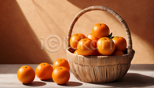 사람없음 JPG 편집이미지 겨울 귤 담기 바구니 쌓기 오렌지 주황색