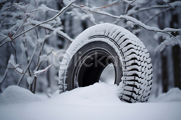 사람없음 JPG 디지털합성 편집이미지 겨울 나뭇가지 눈(날씨) 묻힘 설원 타이어