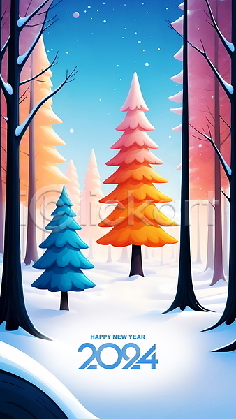 사람없음 PSD 디지털합성 편집이미지 2024년 겨울 나무 눈(날씨) 눈덮임 숲 숲속 편집소스