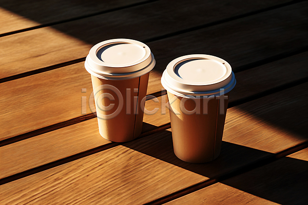 사람없음 JPG 편집이미지 갈색 그림자 나무배경 오브젝트 일회용 카페 커피 커피잔 테이크아웃 테이크아웃컵 햇빛