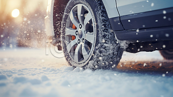 사람없음 JPG 디지털합성 편집이미지 겨울 눈길 눈길운전 눈내림 눈덮임 도로 운전 자동차 타이어