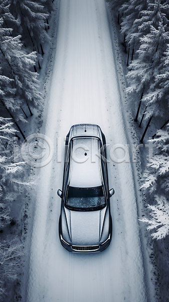 사람없음 JPG 디지털합성 편집이미지 겨울 나무 눈(날씨) 눈길운전 눈덮임 도로 운전 자동차