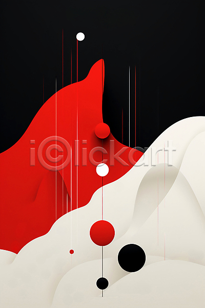 사람없음 JPG 편집이미지 검은색 디자인 모던 미니멀 백그라운드 빨간색 원형 직선 추상 포스터 흰색