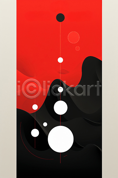 사람없음 JPG 편집이미지 검은색 디자인 모던 물결 미니멀 백그라운드 빨간색 원형 웨이브 직선 추상 포스터 흰색