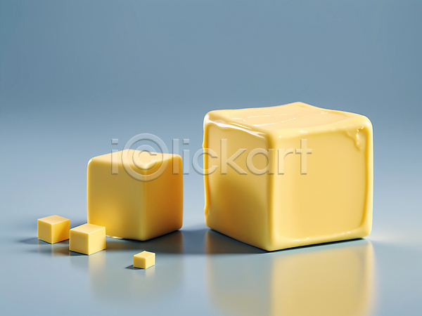 사람없음 JPG 디지털합성 편집이미지 버터 사각형 식재료 입체도형 정사각형 조각 큐브 편집소스