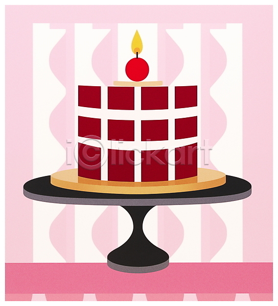 사람없음 JPG 일러스트 겨울 분홍색 불 엽서 오브젝트 케이크 케이크스탠드 크리스마스 키치 홀리데이