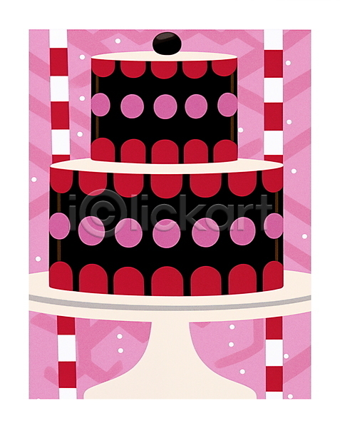 사람없음 JPG 일러스트 겨울 분홍색 엽서 오브젝트 케이크 케이크스탠드 크리스마스 키치 홀리데이
