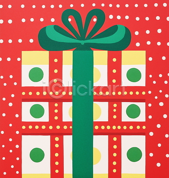 사람없음 JPG 일러스트 겨울 빨간색 선물상자 엽서 오브젝트 크리스마스 크리스마스선물 키치 홀리데이