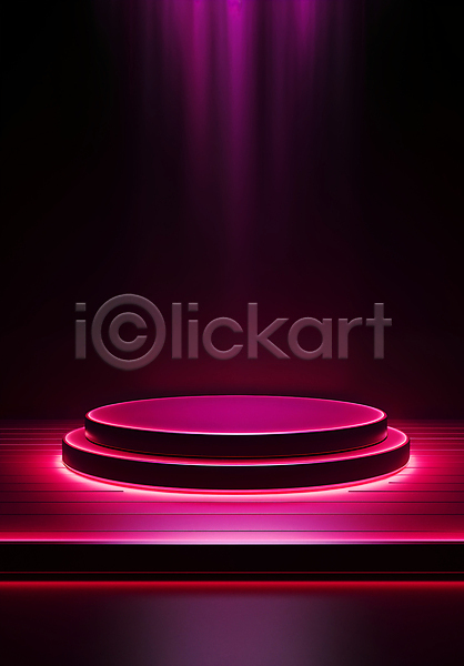 사람없음 JPG 편집이미지 공간 단상 무대 백그라운드 분홍색 빛 시상 시상식 원형 포디움