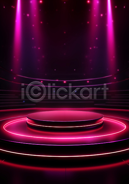 사람없음 JPG 편집이미지 공간 단상 무대 백그라운드 분홍색 빛 시상 시상식 원형 포디움