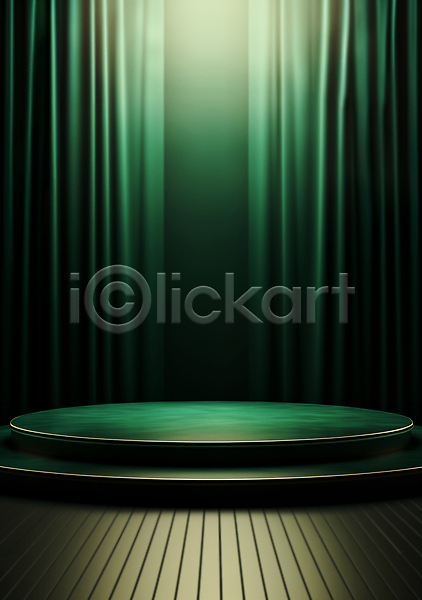 사람없음 JPG 편집이미지 공간 단상 무대 백그라운드 빛 시상 시상식 원형 초록색 포디움