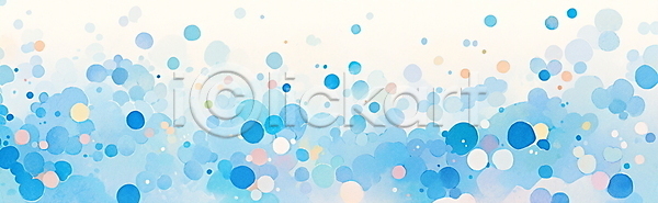 감성 사람없음 JPG 일러스트 디자인 백그라운드 수채화(물감) 점 추상 파란색 파스텔톤