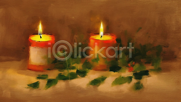 감성 분위기 사람없음 JPG 일러스트 갈색 그림 꽃 백그라운드 빛 식물 오브젝트 유화 잎 초 촛불 향초