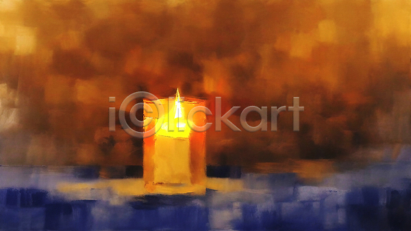 감성 분위기 사람없음 JPG 일러스트 갈색 그림 백그라운드 빛 오브젝트 유화 초 촛불 탁자 향초