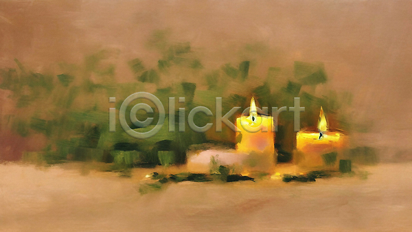 감성 분위기 사람없음 JPG 일러스트 갈색 그림 꽃 백그라운드 빛 식물 오브젝트 유화 잎 초 촛불 향초