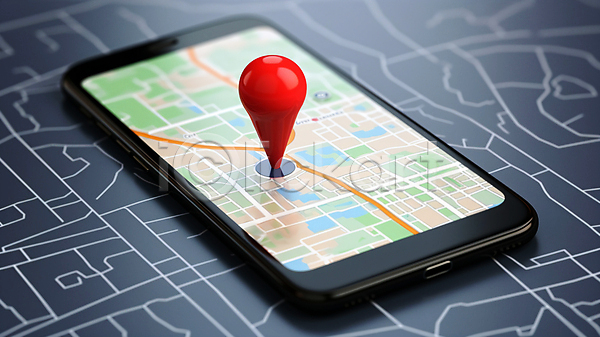 사람없음 JPG 디지털합성 편집이미지 길안내 네비게이션 스마트폰 약도 위치 지도 표시