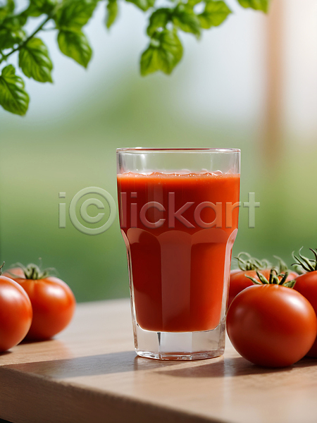 신선 사람없음 JPG 디지털합성 편집이미지 건강 나뭇잎 빨간색 음료 잎 잔 주스 탁자 토마토 토마토주스 편집소스